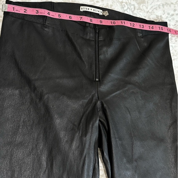 Alice + Olivia Black Lambskin Leather Pants - Picture 4 of 15